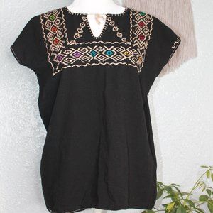 Vintage Latin Embroider Pullover Blouse